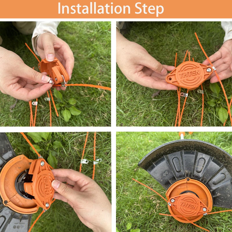 THTEN WA0010 WA0004 Edger Spool Replacement for Worx WG154 WG155 WG175 WG180 WG163 Weed Wacker Eater String with WA6531 GT Spool Cover 50006531 String Trimmer Refills 10ft 0.065"(6 Spool, 2 Cap) - Image 3